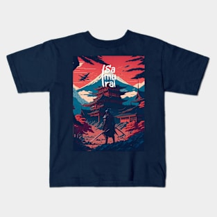 Futuristic Samurai: A Journey Through Time and Tradition Kids T-Shirt